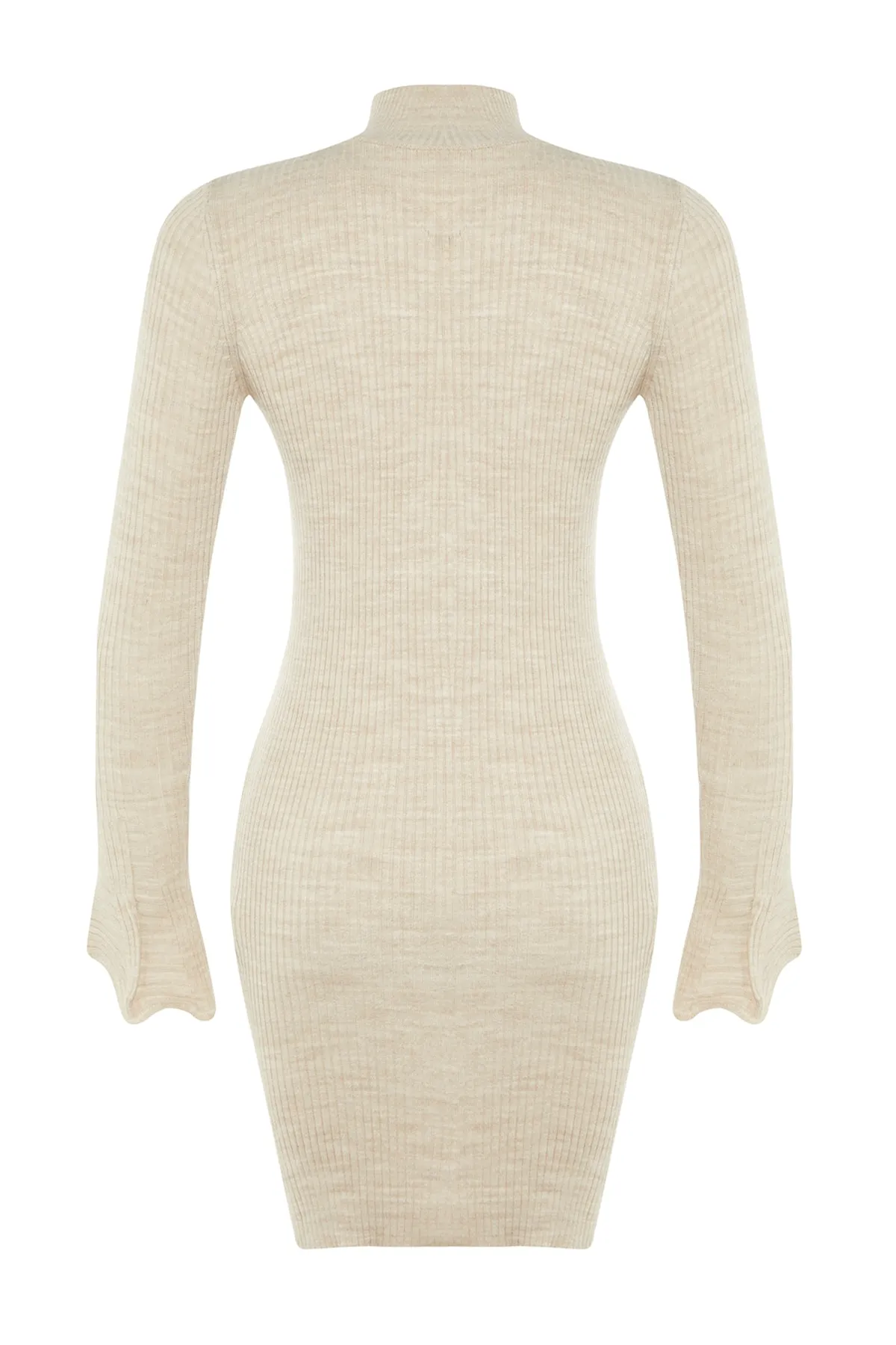 Trendyol Collection  Beige Beige figurbetontes Mini-Strick-Basic-Kleid TWOAW23EL01415 Kleid TWOAW23EL01415