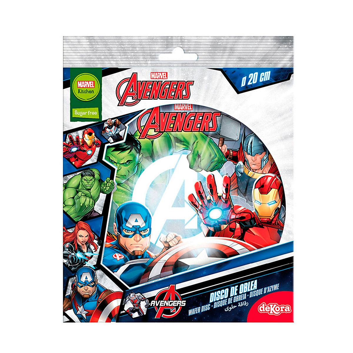 Essbare Tortenaufleger Avengers Hulk Captain America 20cm
