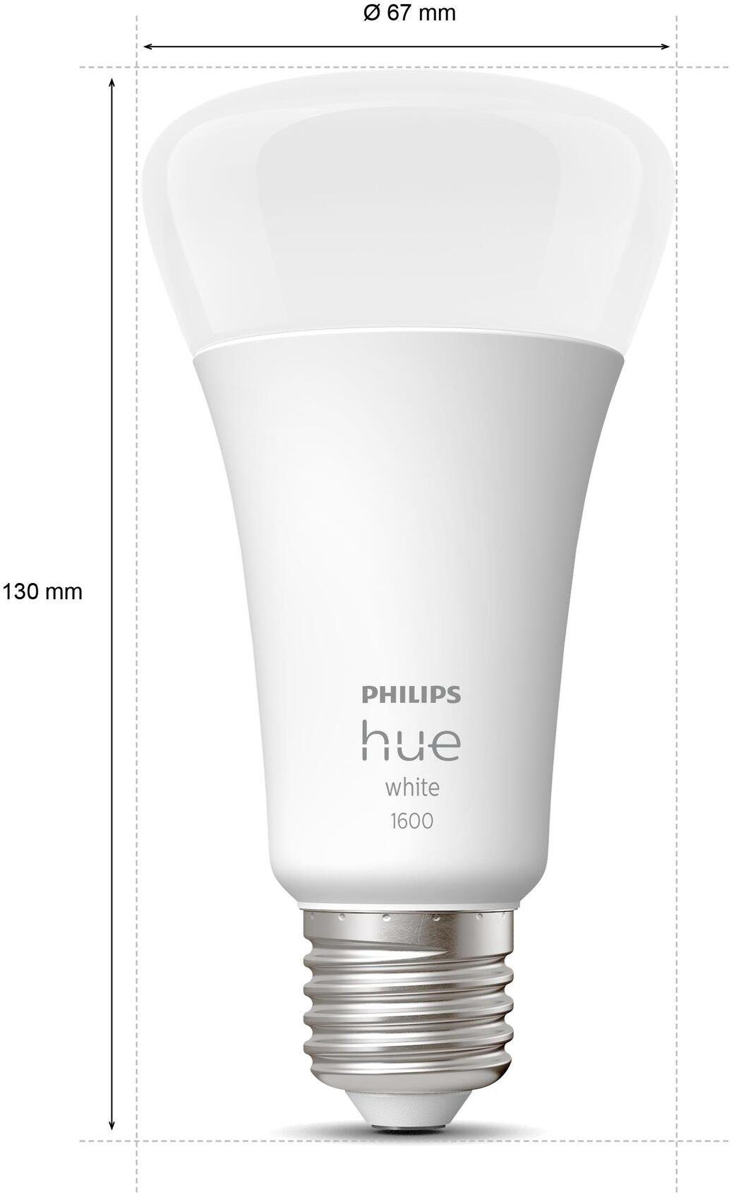 Philips Hue LED-Leuchtmittel White E27 Einzelpack 1100lm 100W!, E27, 1 St., Warmweiß