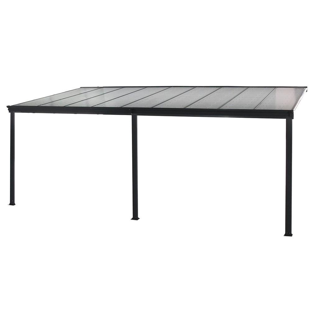 Home Deluxe Terrassenüberdachung SOLIS 618 x 303 x 226 / 278 cm grau
