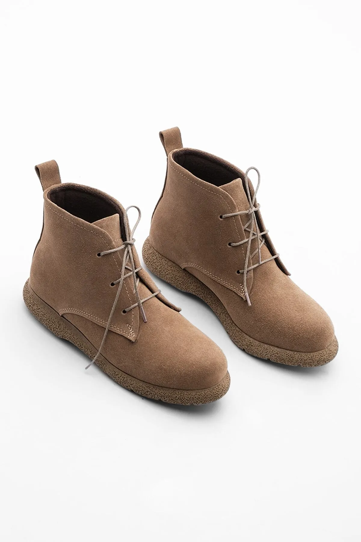 Marjin  Damen Stiefeletten aus echtem Leder Doles Tan Wildleder
