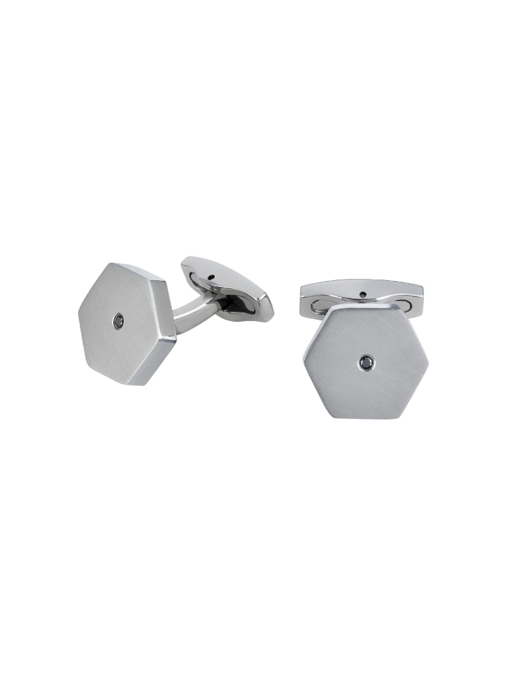 Breil Manschettenknöpfe black diamond silber günstig kaufen 1 cm