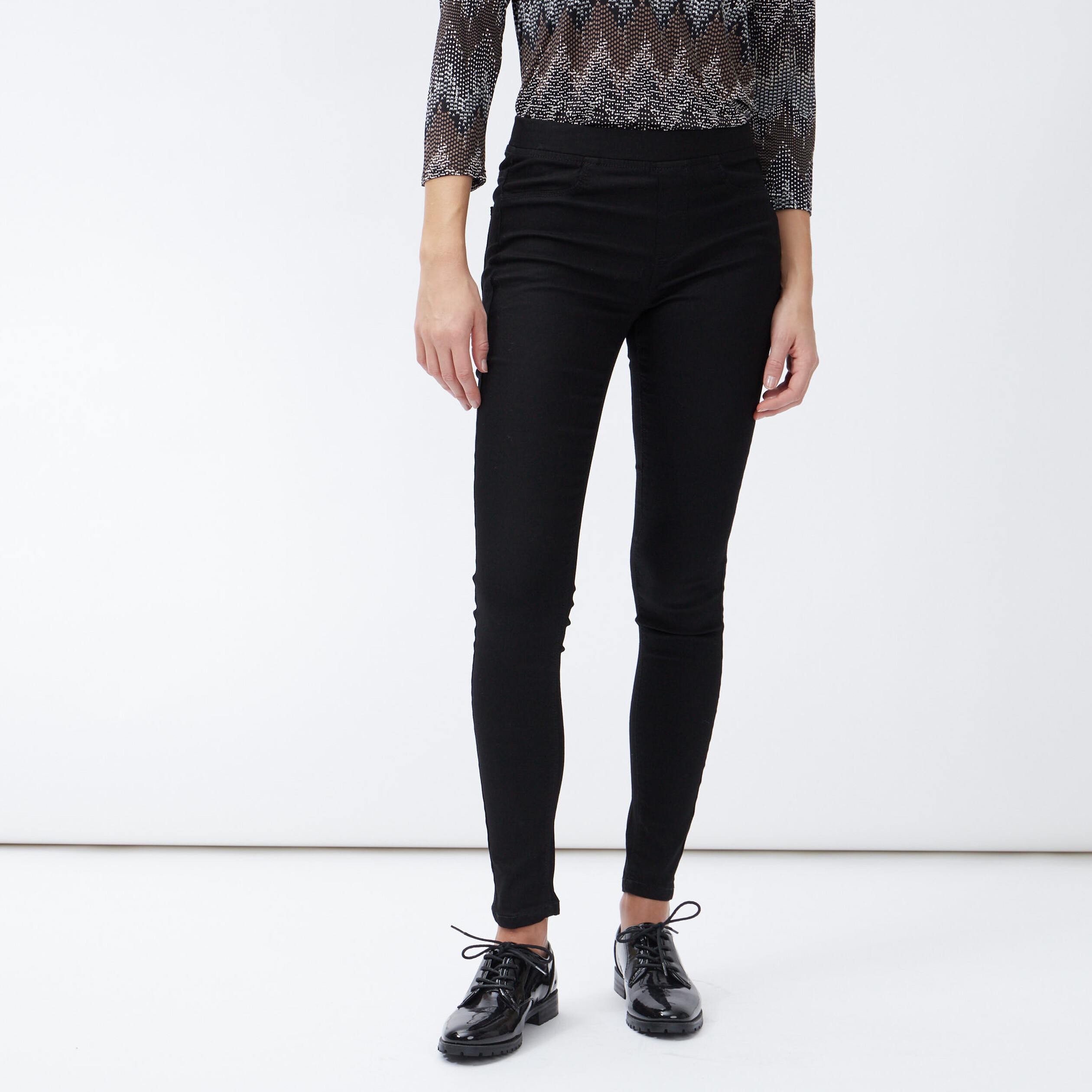 Jegging skinny taille basse noir femme | La Halle