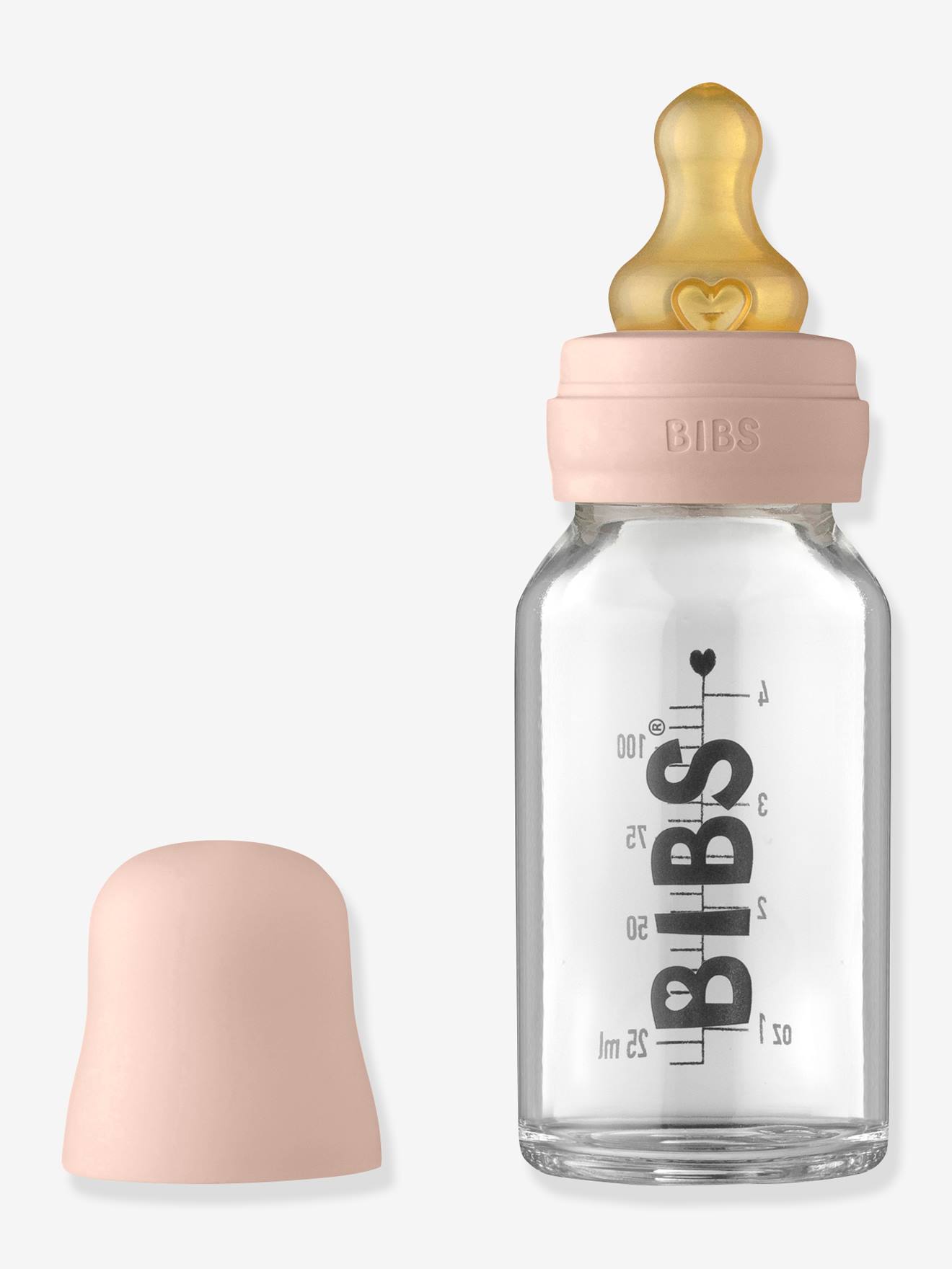 Biberon en verre 110 ml BIBS rose
