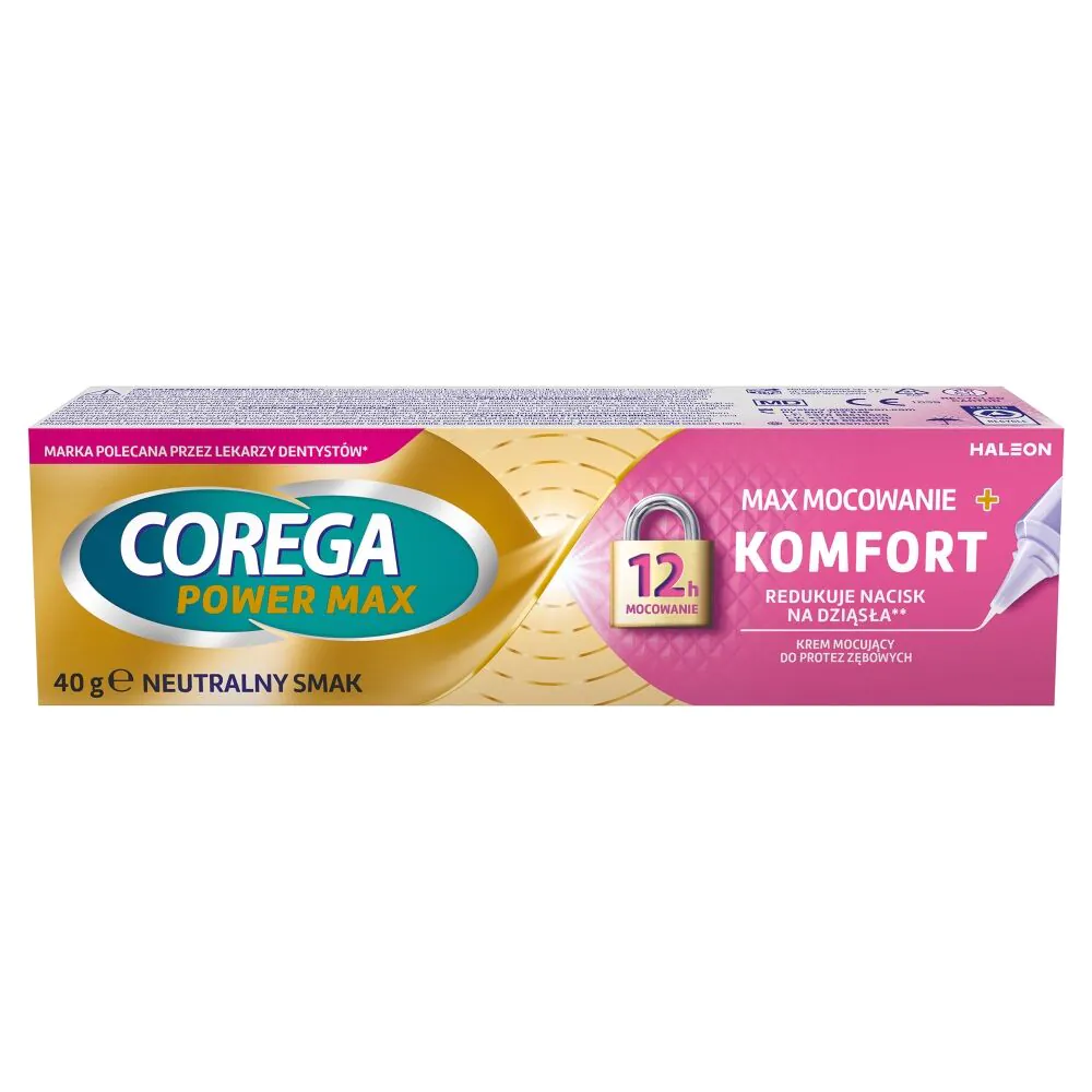 Κρέμα οδοντοστοιχιών Corega Power Max Fixation + Komort