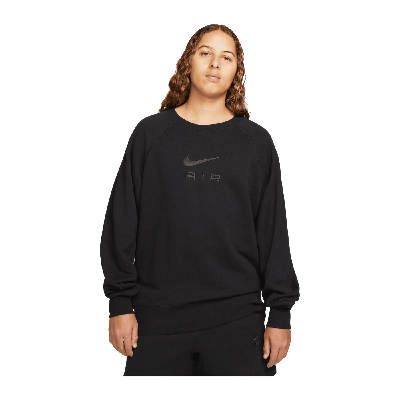 Nike Air French Terry Crew Sweatshirt Schwarz F010