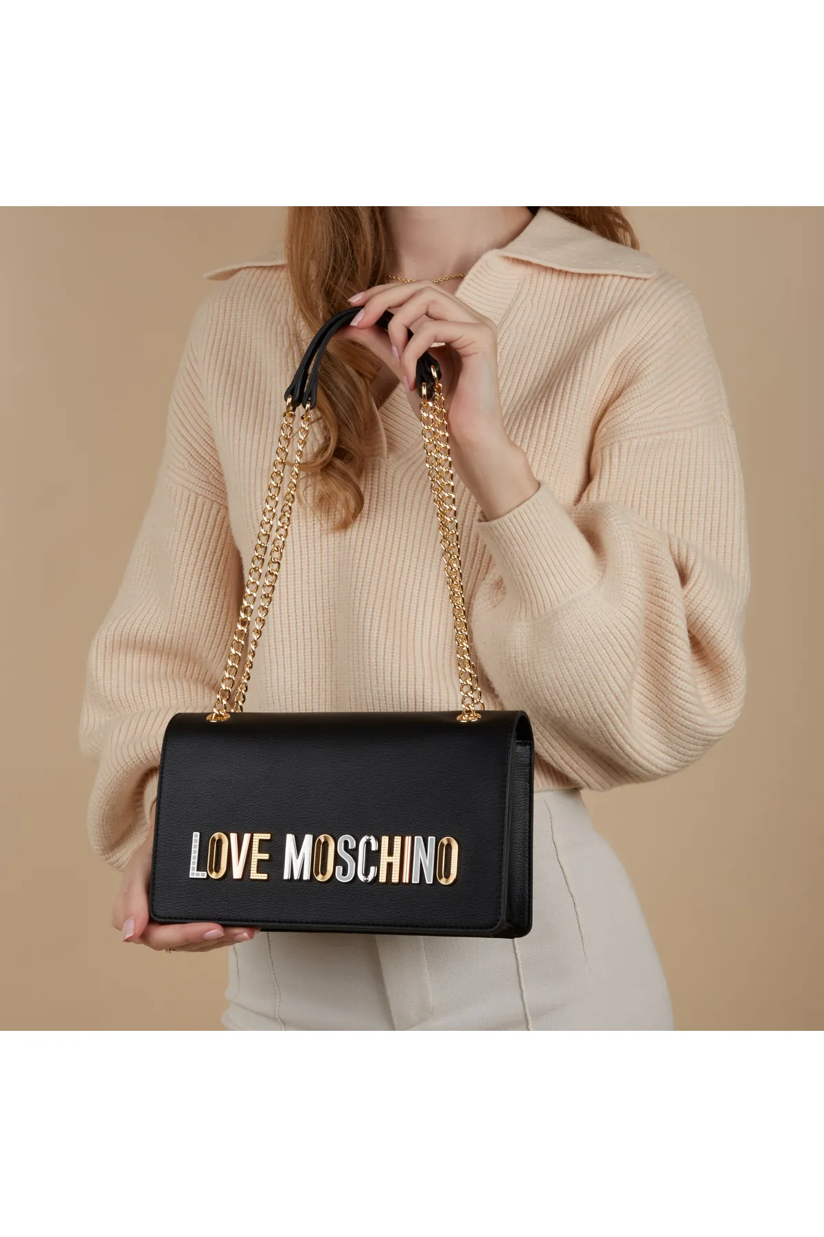 1'ASLAN  Love Moschino Damen Schultertasche Schwarz Jc4302pp0ikn0000