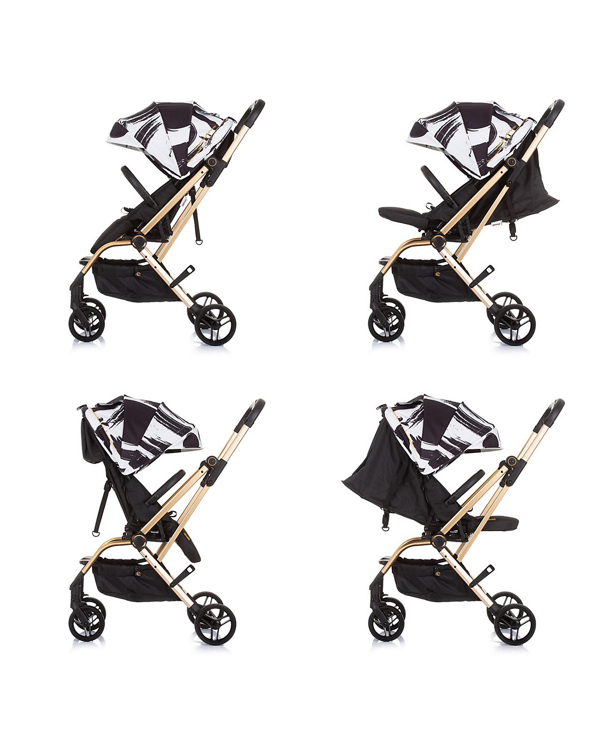 Kinderwagen Buggy Twister 360 Grad drehbar Rückenlehne verstellbar Korb PU-Räder Buggys