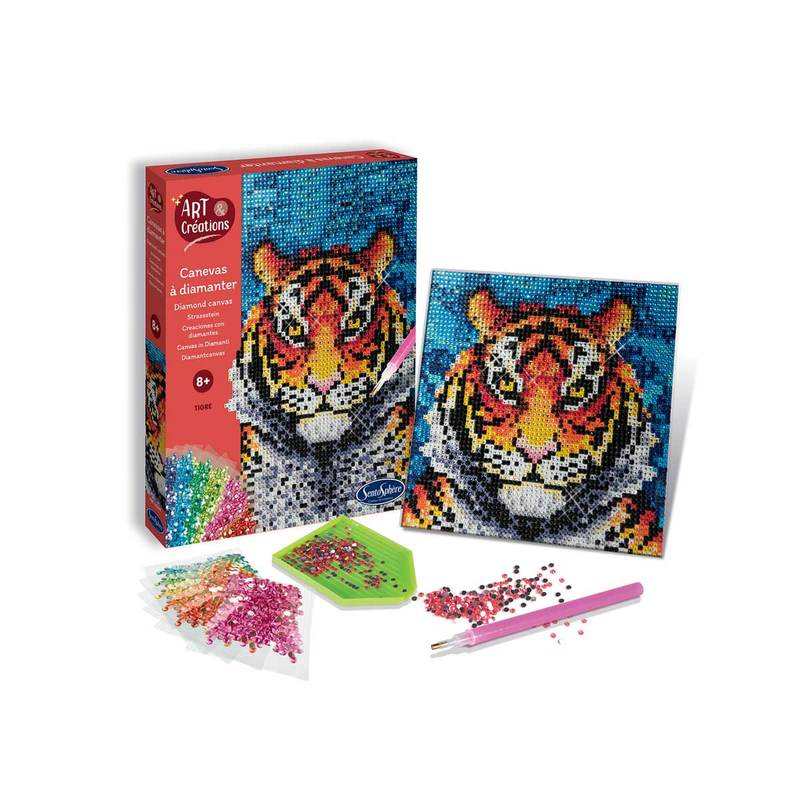 Art & creations Canevas à diamanter Tigre