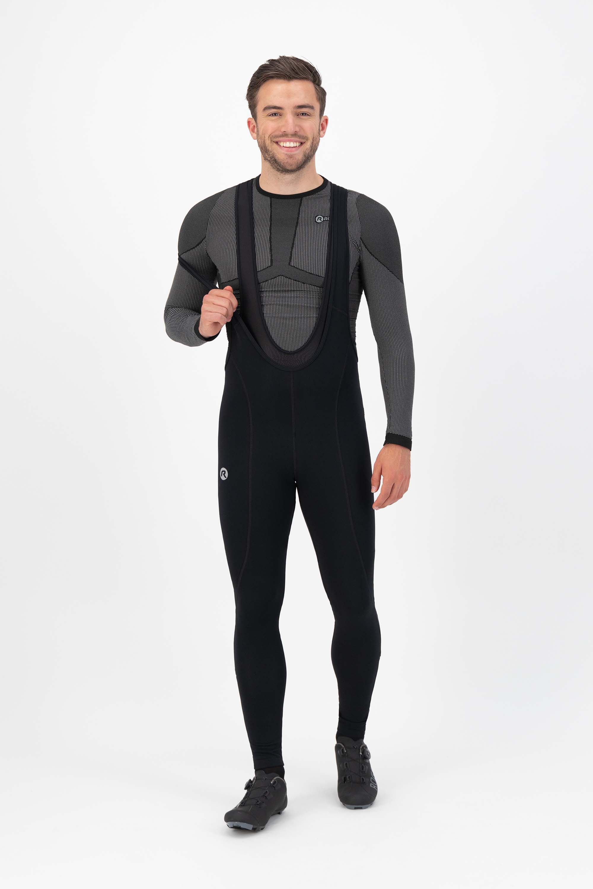 Rogelli Core Black Herren lange Radhose ohne Sitzpolster mit Träger