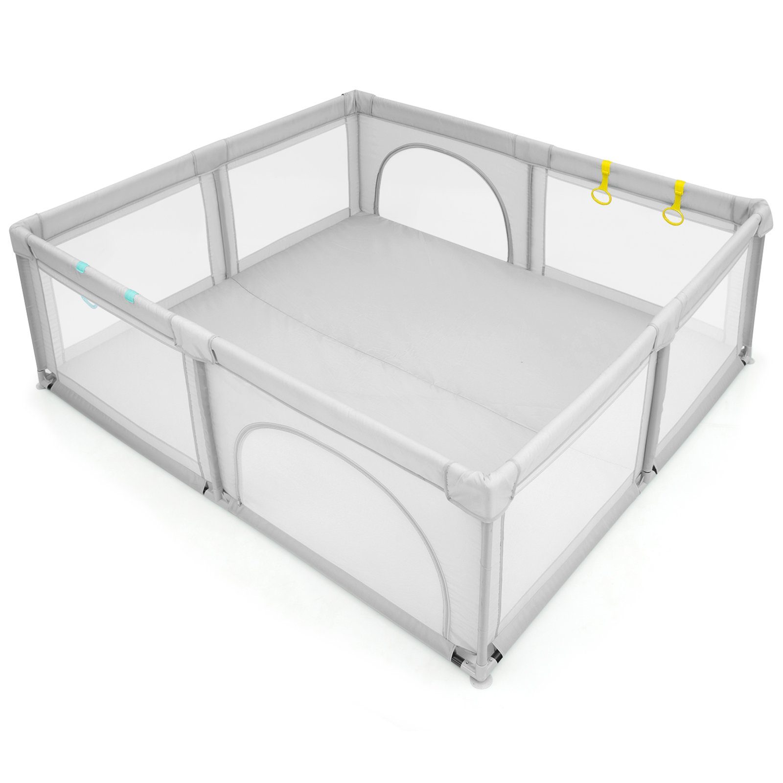 COSTWAY Laufstall Laufgitter, mit 50 Bälle, 206 x 185,5 x 68cm