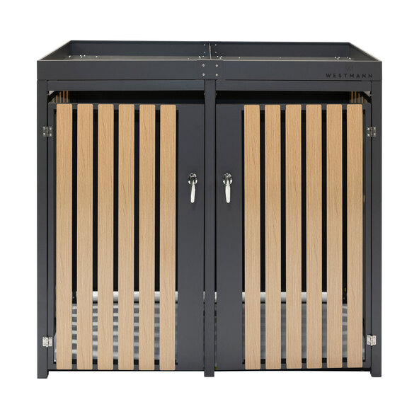 Bepflanzbare Mülltonnenbox Stahl, anthrazit, 2 x 240 l