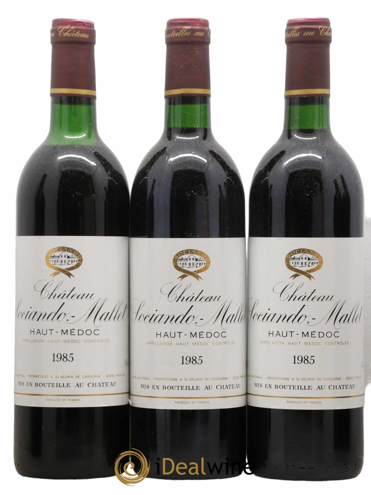 Château Sociando Mallet  1985 - Lot de 12 Bouteilles