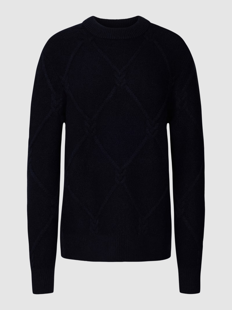 Strickpullover mit Strukturmuster in dunkelblau