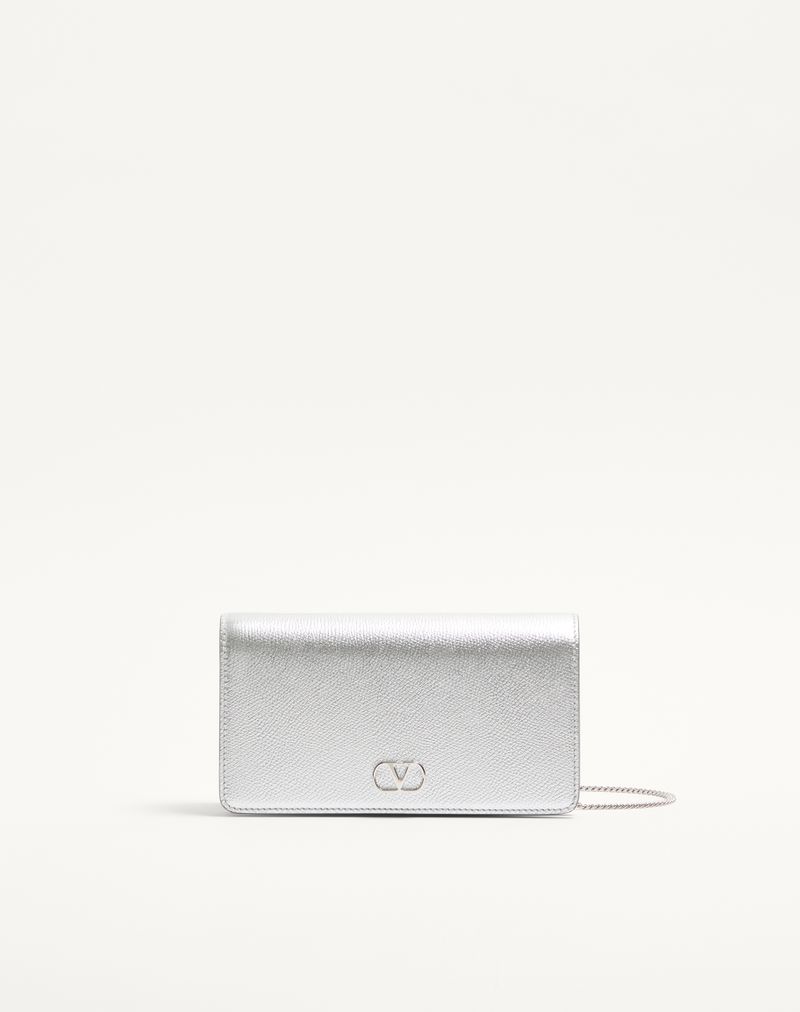 VLogo Signature Mini Skuldertaske i Lamineret, Kornet Kalveskind