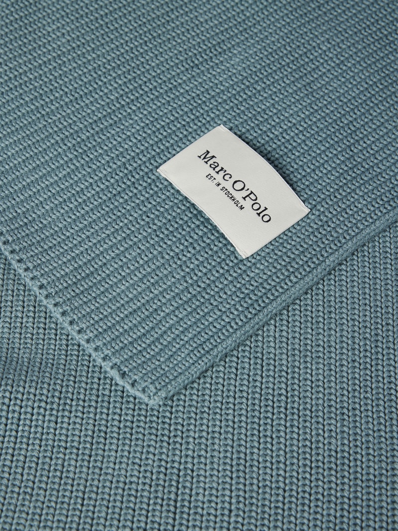 Set aus Schal und Mütze mit Label-Detail in hellblau