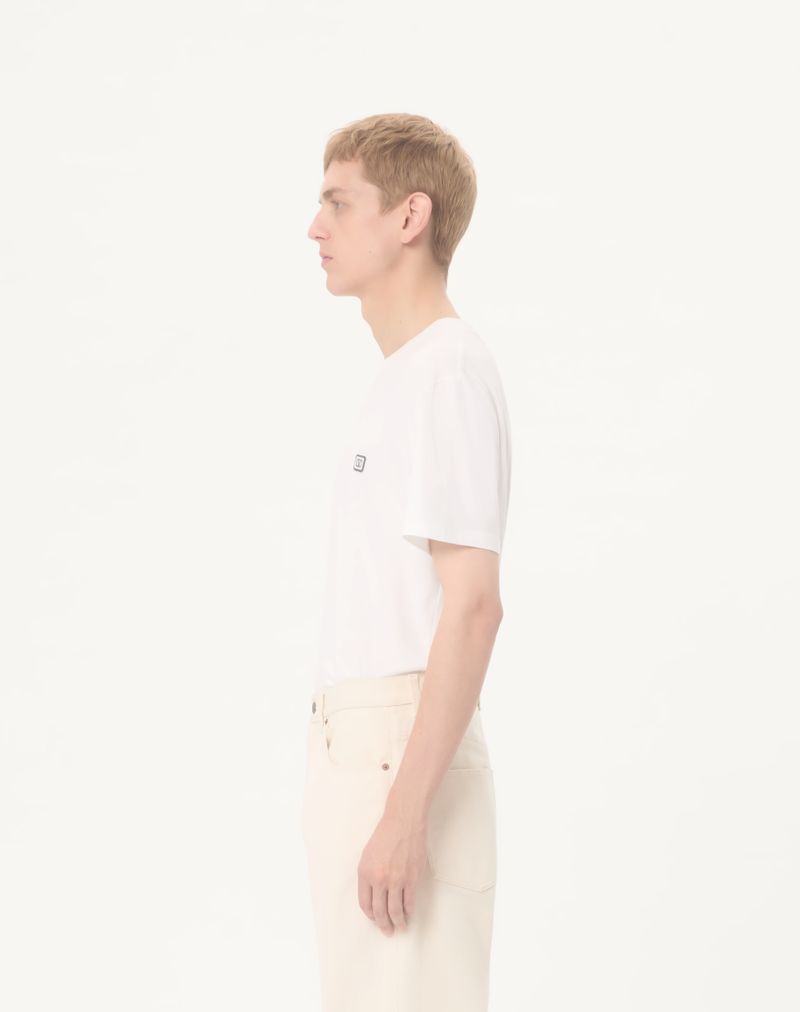 T-shirt en coton avec écusson logo V