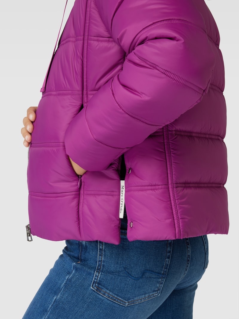 Steppjacke mit Reißverschlusstaschen in fuchsia