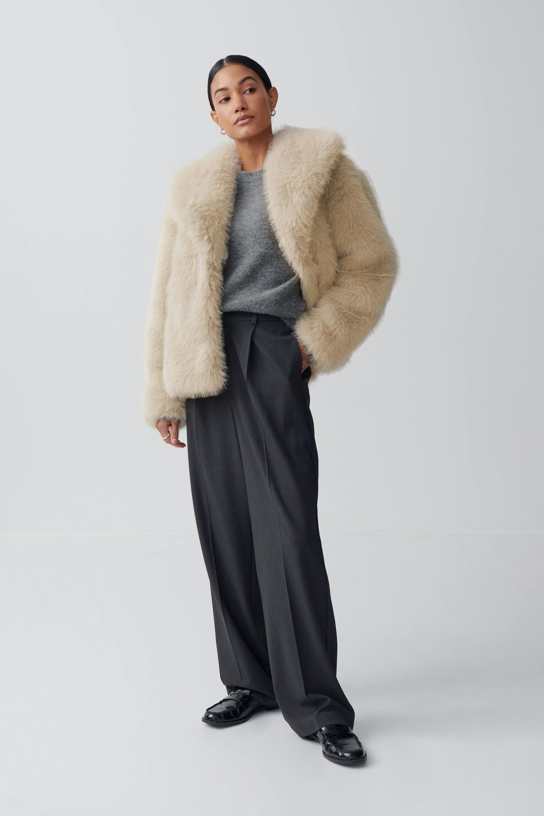 Faux fur coat