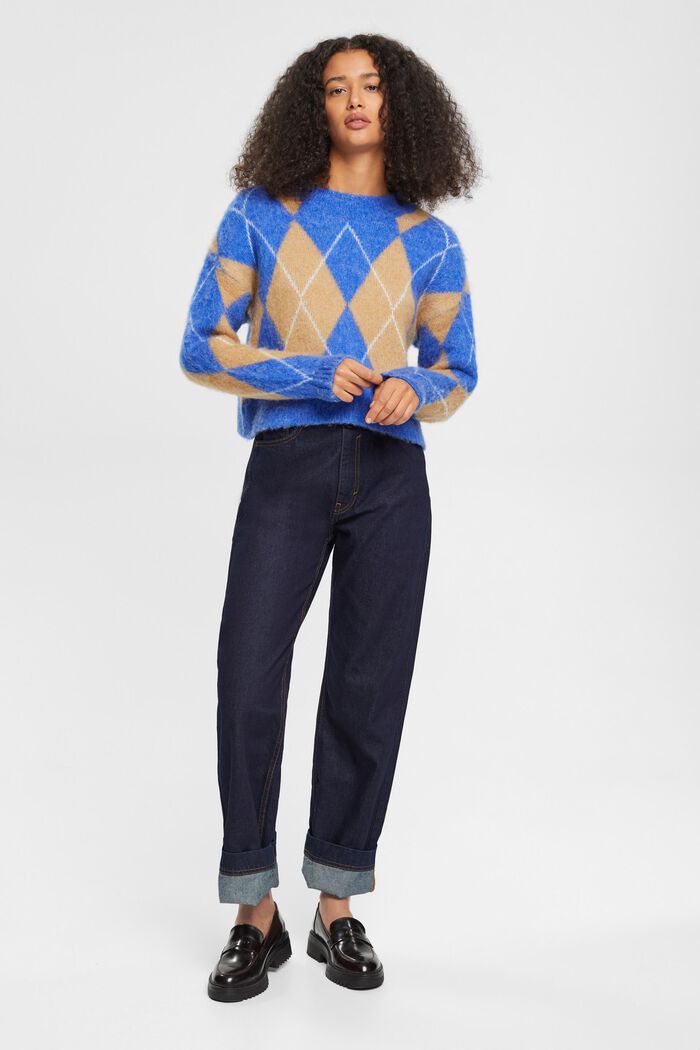 Pullover aus Wollmix mit Argyle-Muster