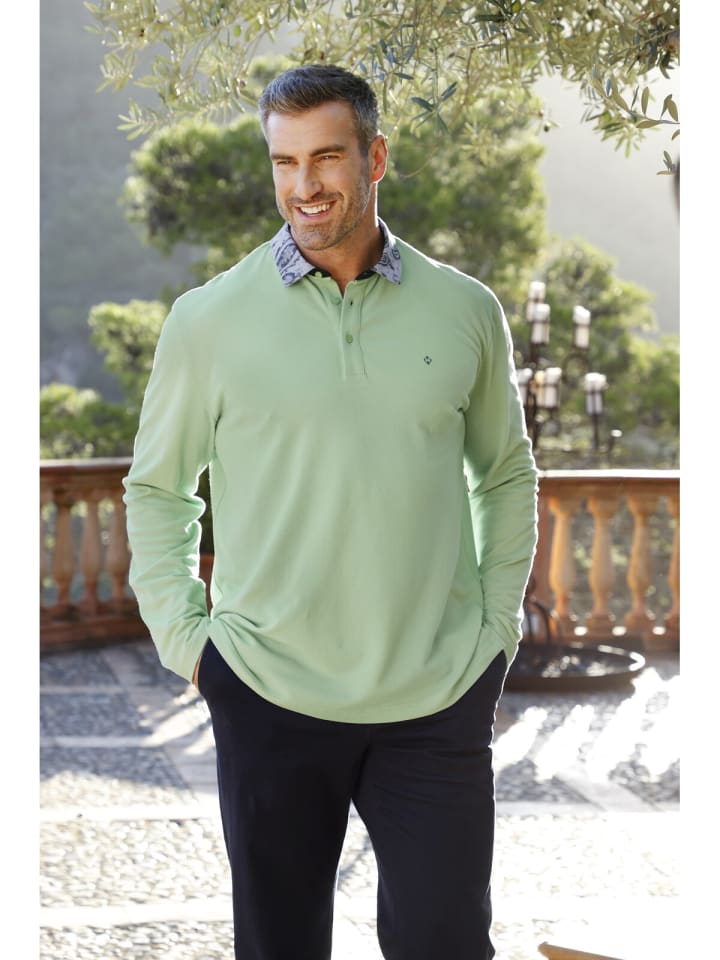 Charles Colby Langarm-Poloshirt EARL DAREN in hellgrün günstig kaufen
