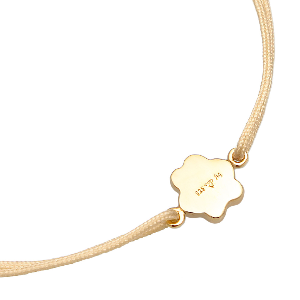 Elli Elli Bracelet Femmes symbole de patte avec textile en argent sterling 925 Bracelet