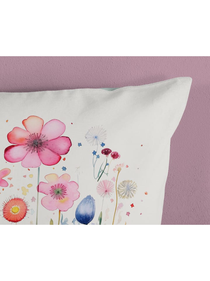 Pure Mikrofaser-Bettwäsche-Set in Weiß/ Grün günstig kaufen 140x200/220 cm