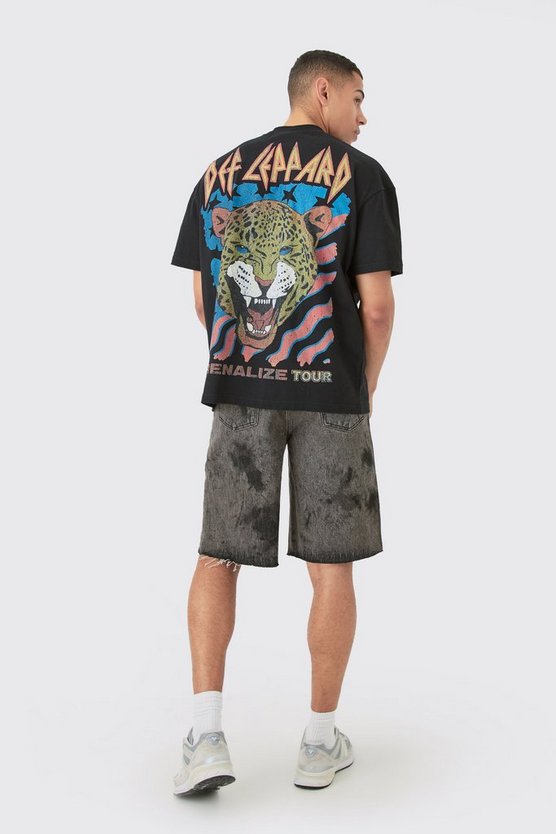 Oversize T-Shirt mit lizenziertem Def Leppard Print