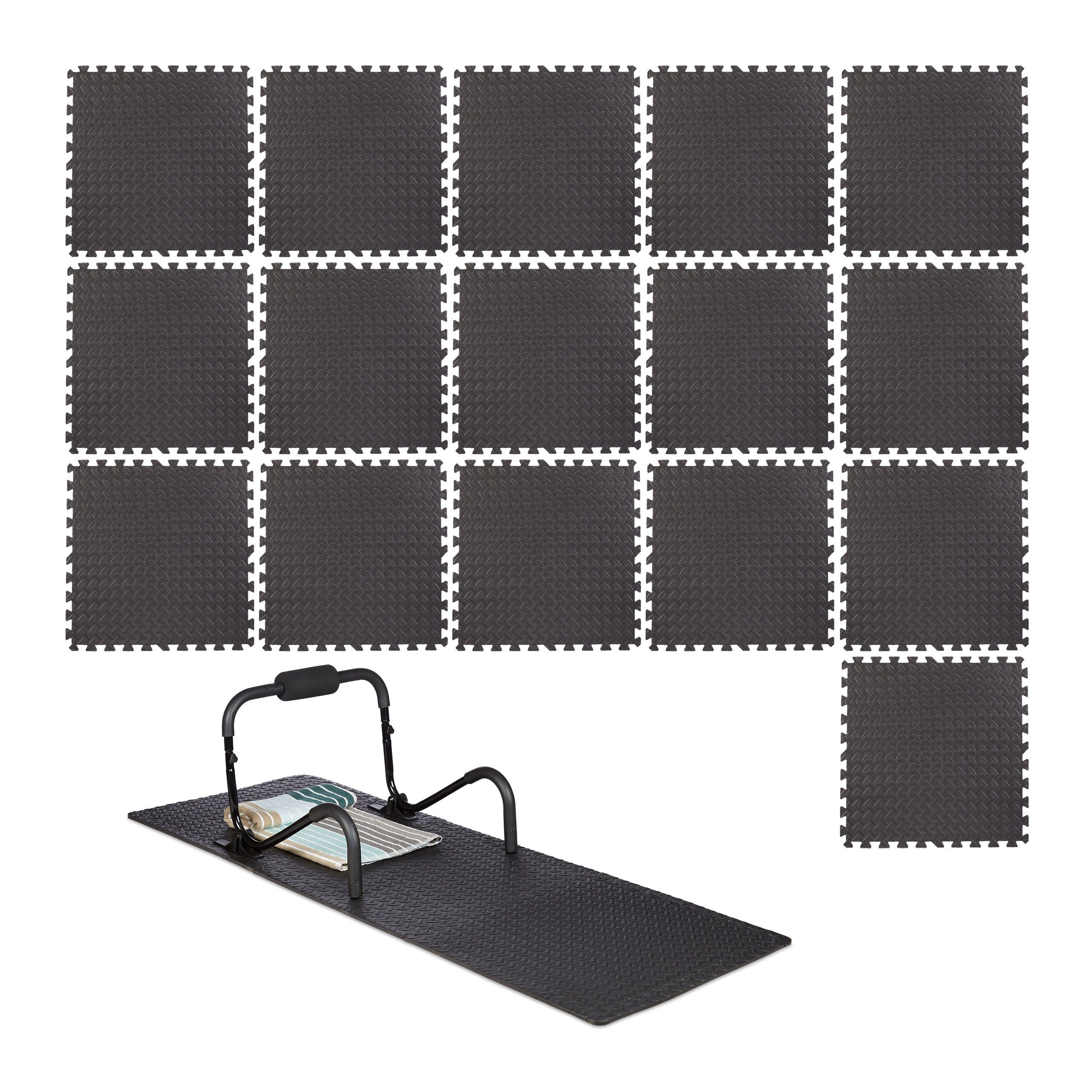 relaxdays Bodenmatte 16 x Schutzmatte Boden Set