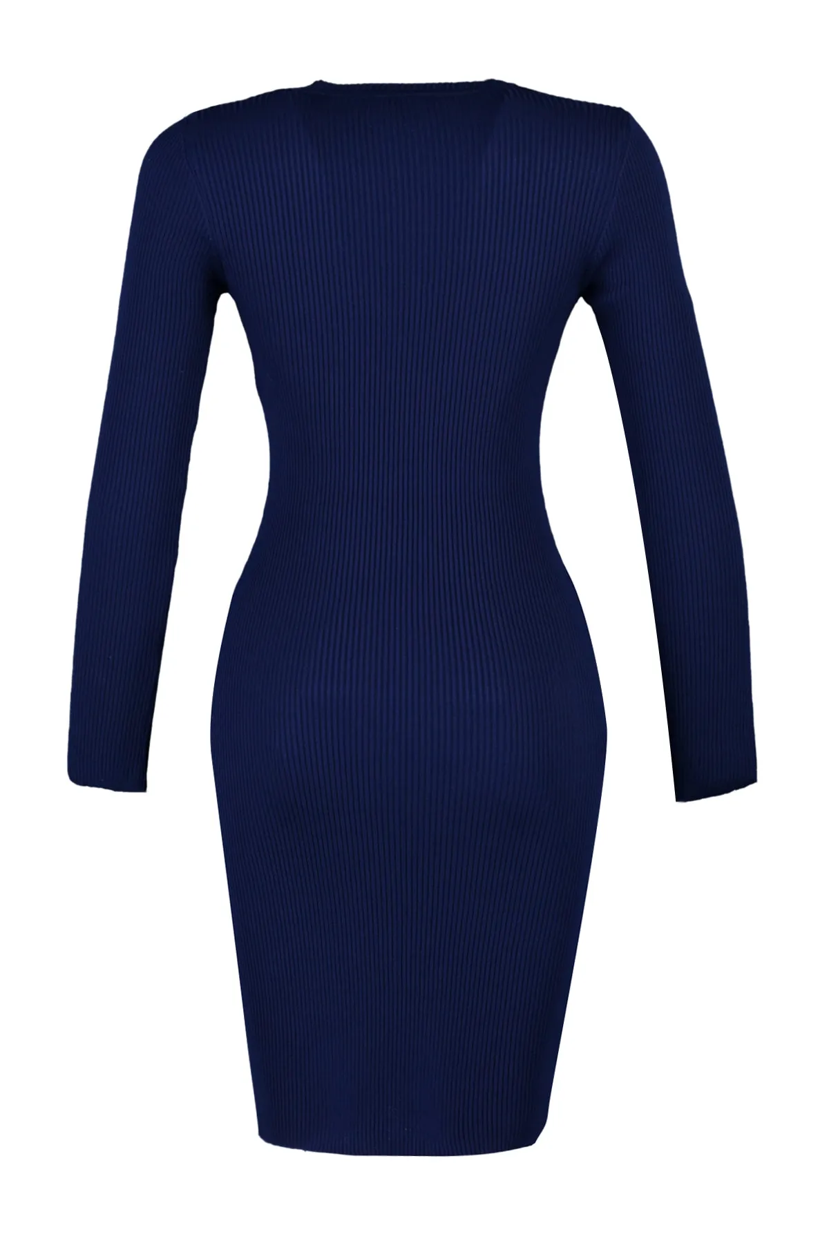 Trendyol Collection  Marineblau Marineblau figurbetontes Mini-Strick-Basic-Kleid TWOAW23EL01416 Kleid TWOAW23EL01416