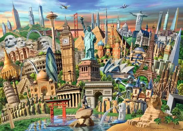 Puzzle 1000 Teile - Sehenswürdigkeiten weltweit