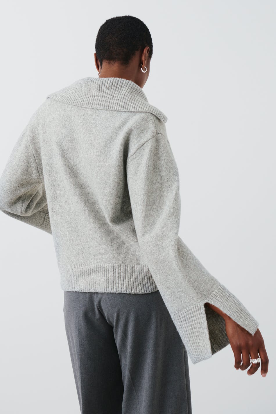 V-neck knitted sweater