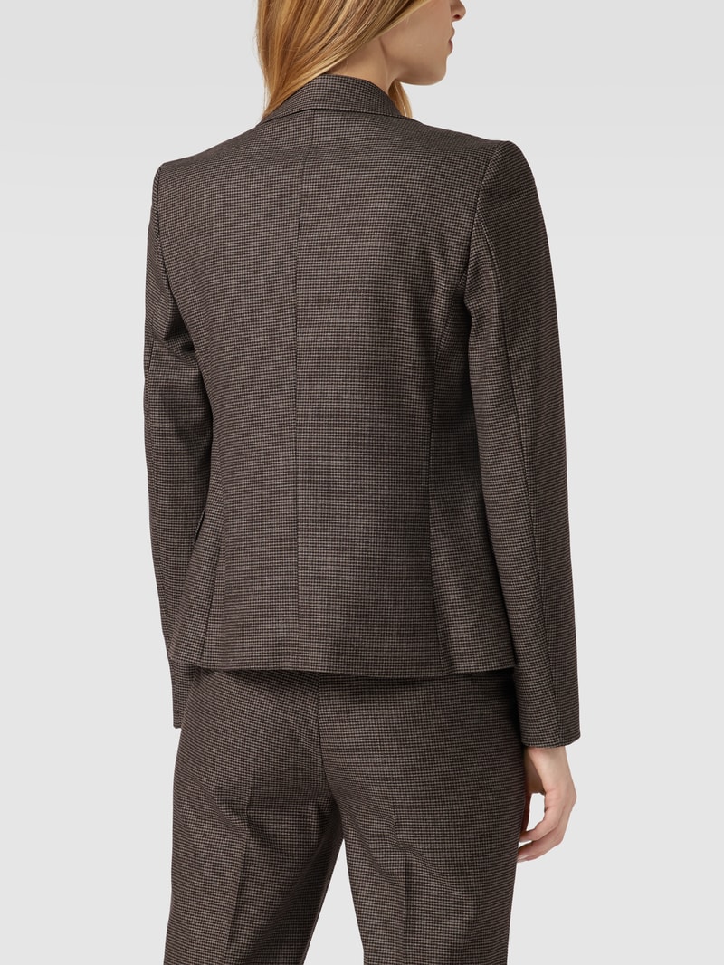 Blazer mit Hahnentrittmuster in dunkelbraun