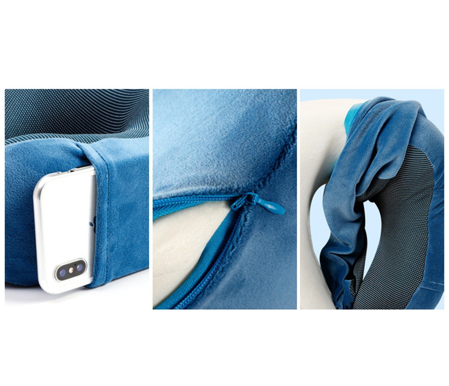 SCOHOME Nackenkissen Nackenkissen, Nackenhörnchen Memory Foam, Ergonomisch Gestaltetes Reisekissen, 1-tlg., Neuer Typ Nackenkissen Reise, für Flugzeug, Zug, Auto, Büro