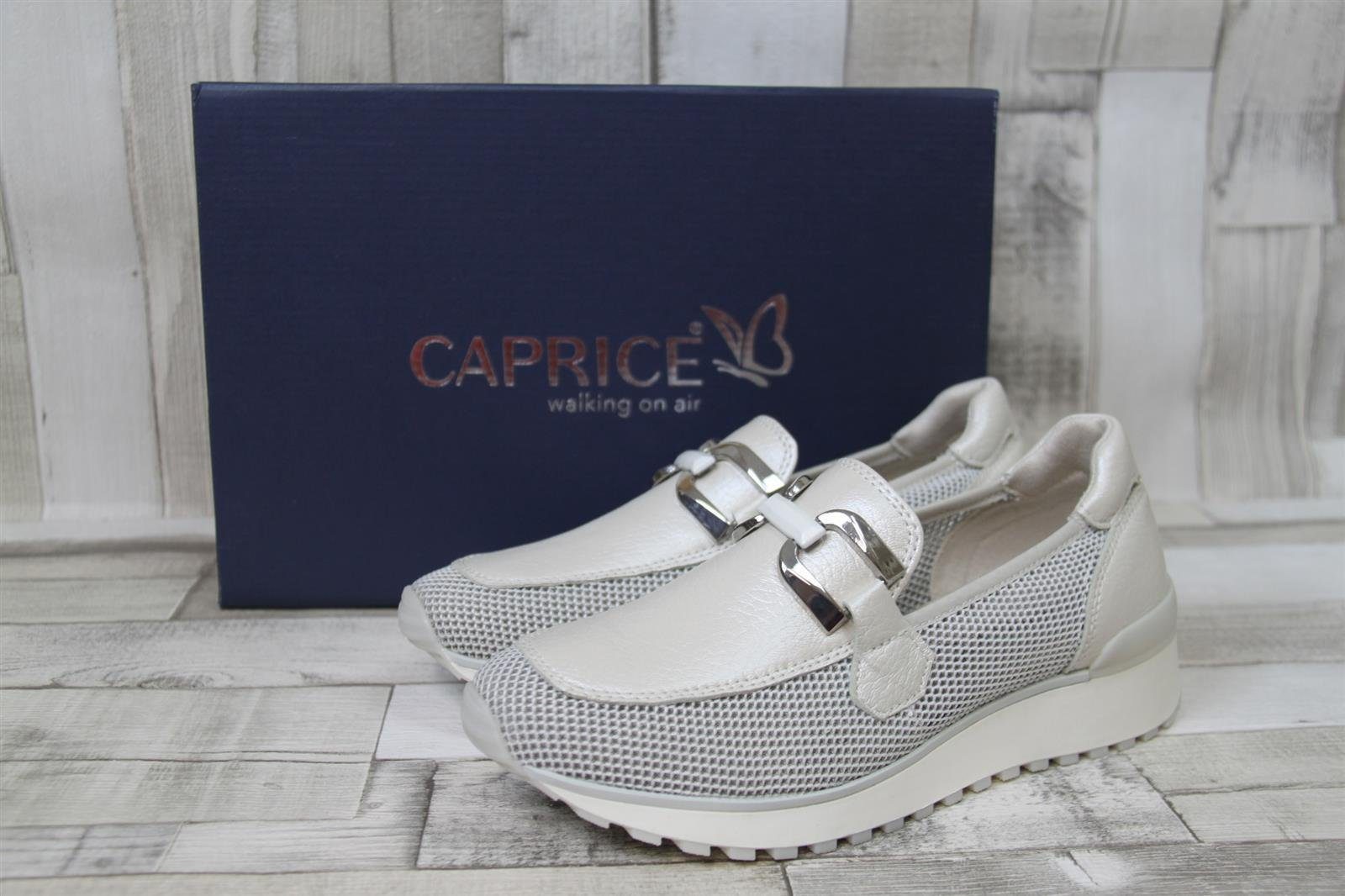 Caprice Caprice Damen Slipper perlmuttfarben mit Strecheinsatz und Metallverzi Ballerina