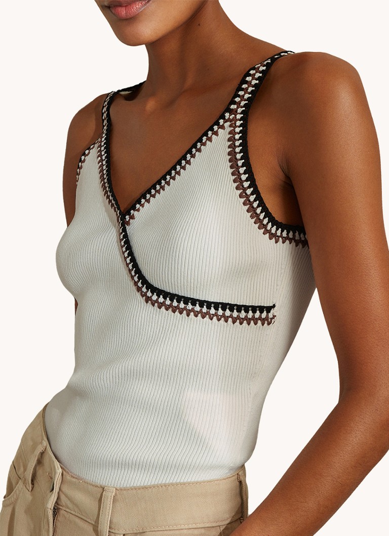 Reiss Kiki ribbed wrap top