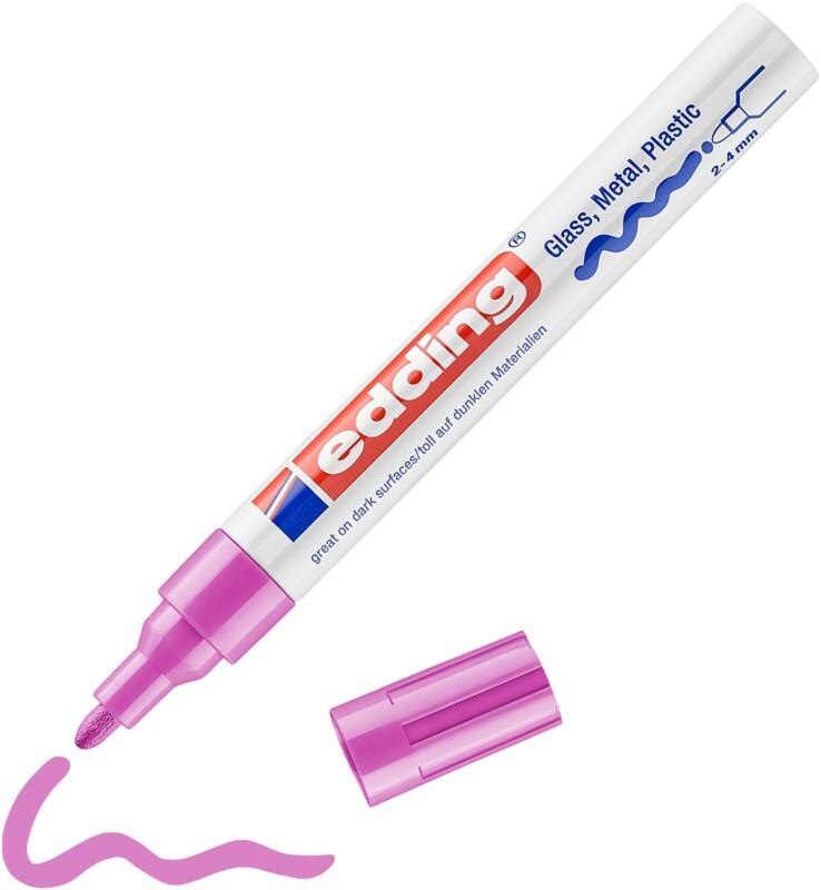 edding 750 Permanent Lackmarker Pink Mittel Rundspitze 2 - 4 mm