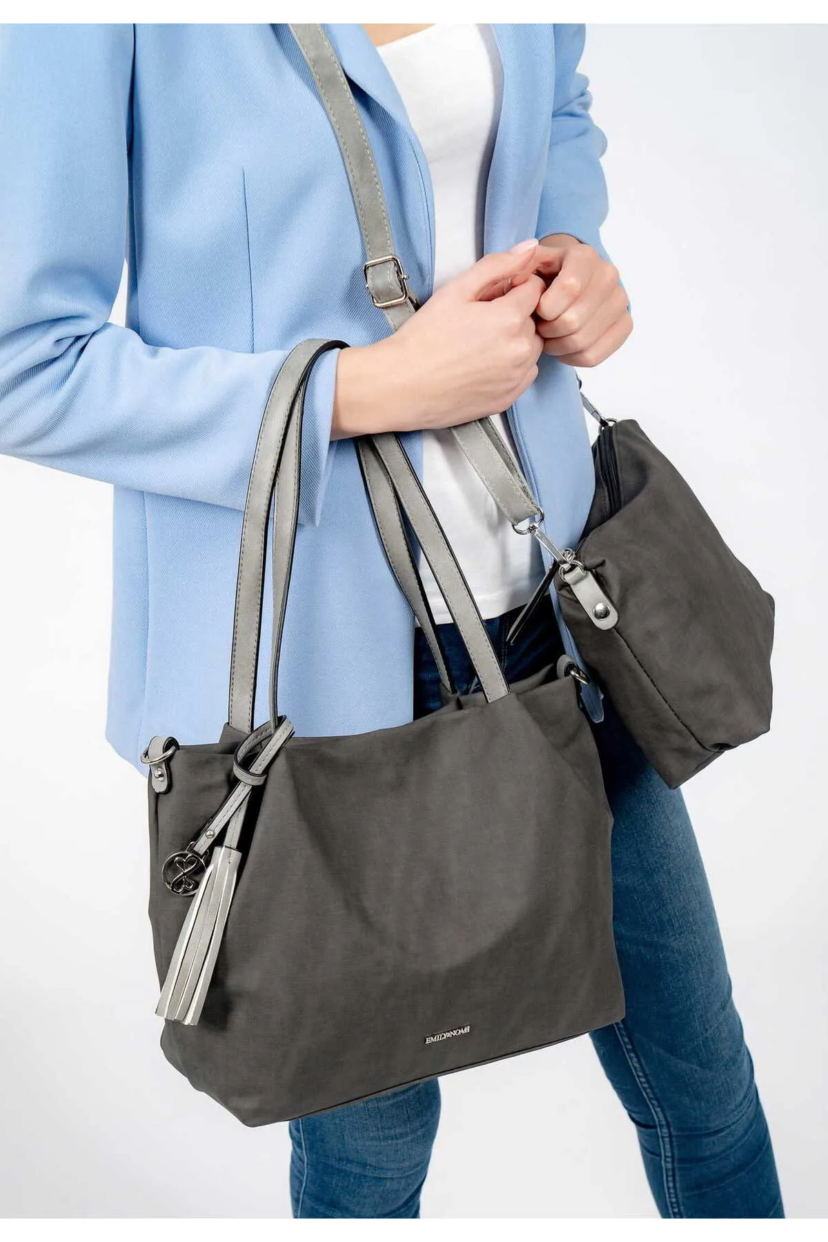 Emily & Noah  Handtasche - Grau - Unifarben