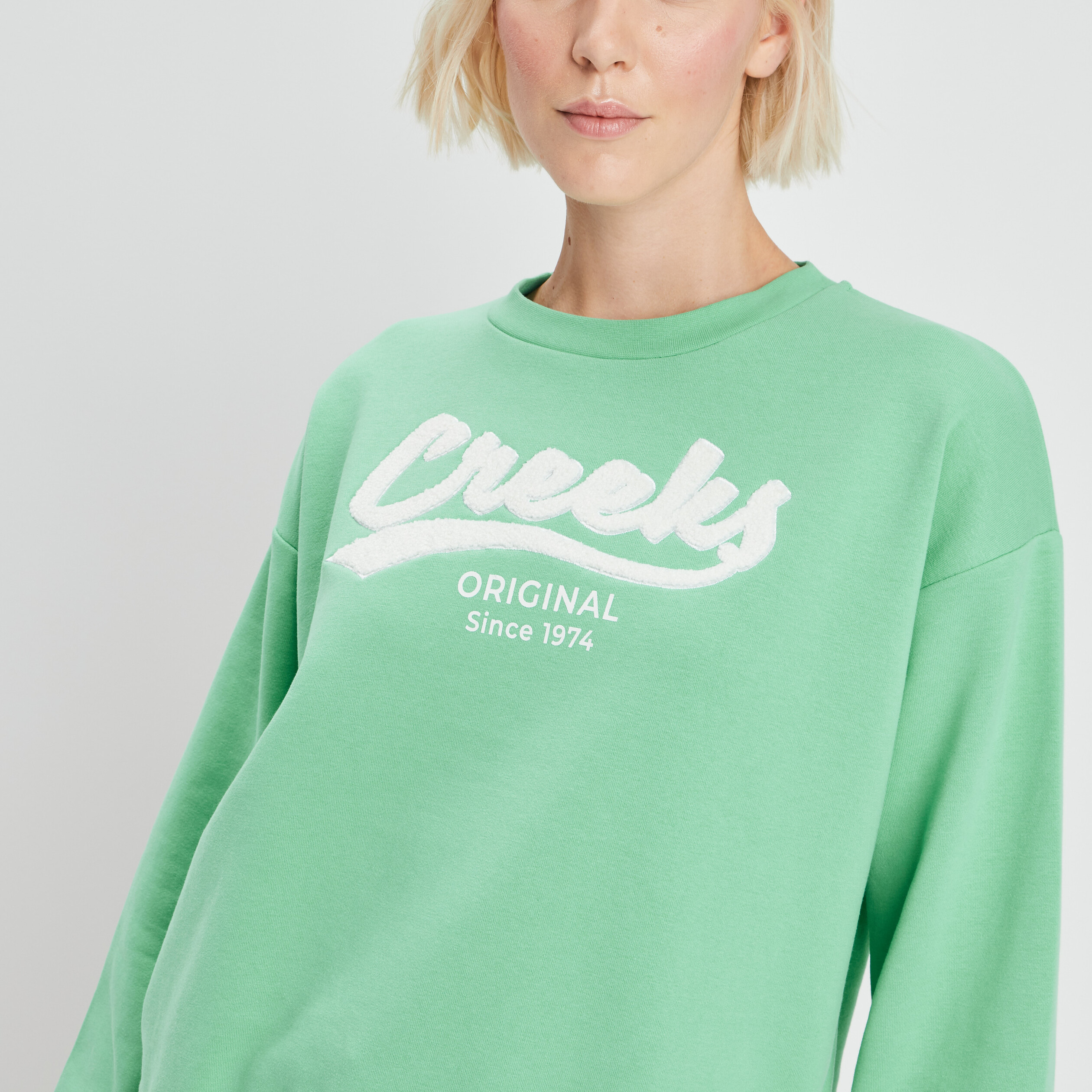 Sweat col rond Creeks vert femme | La Halle