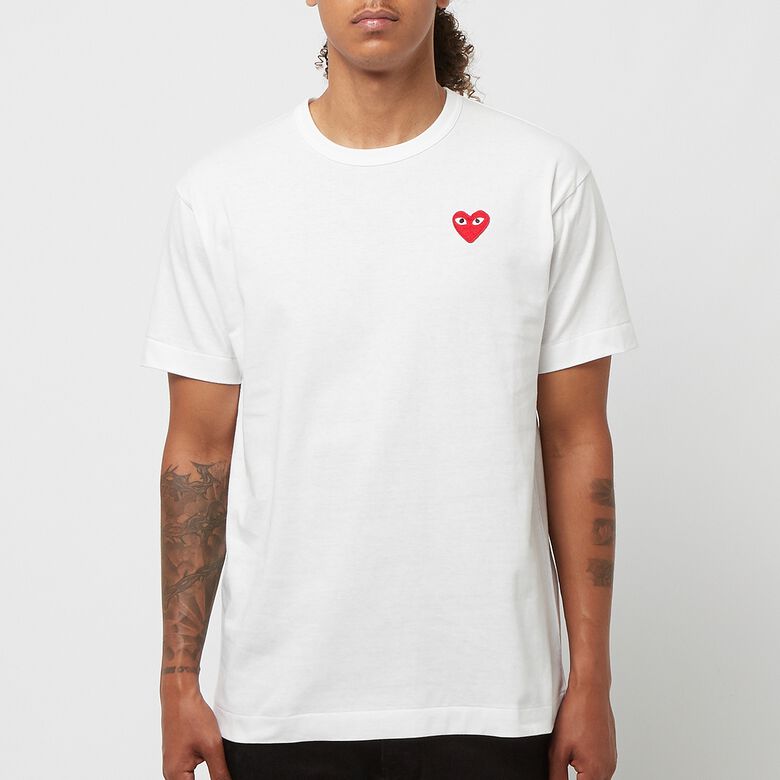Comme des Garcons Play Big Red Heart Logo T-Shirt white