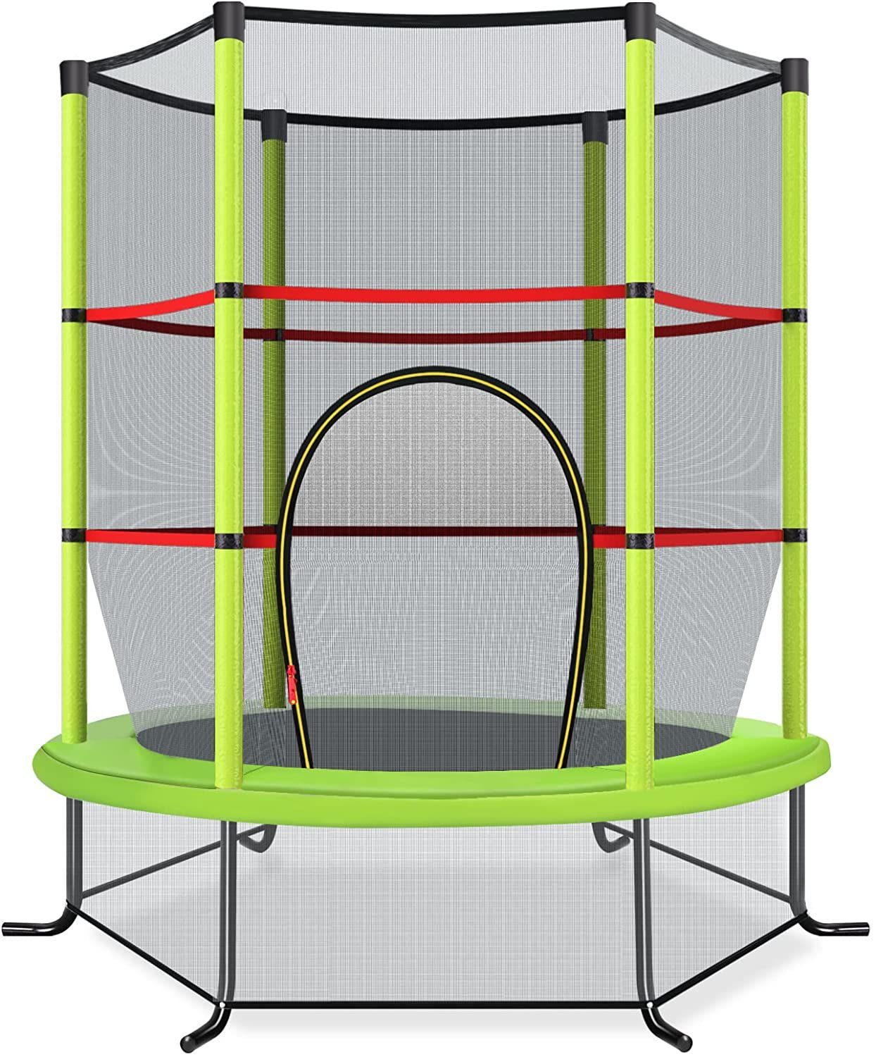 COSTWAY Gartentrampolin, Ø 165,00 cm, mit Sicherheitsnetz, bis 45KG