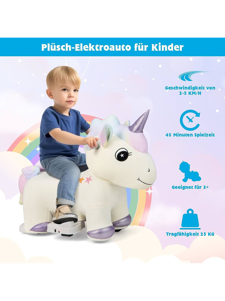 COSTWAY 6V Elektro Tierform Plüsch in Lila günstig kaufen 72 x 35 cm