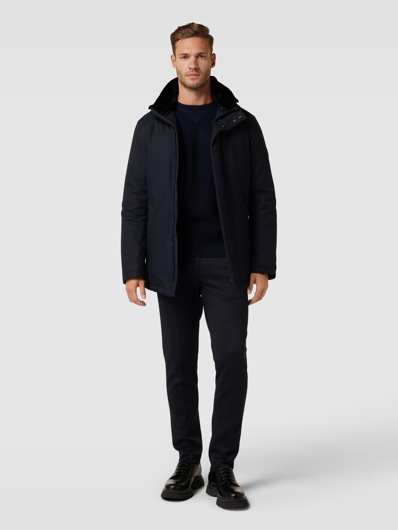 Jacke mit Druckknopfleiste Modell 'PROTECT' in marineblau