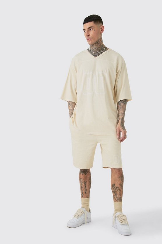Tall Fußball T-Shirt & Shorts mit Kontrast-Naht