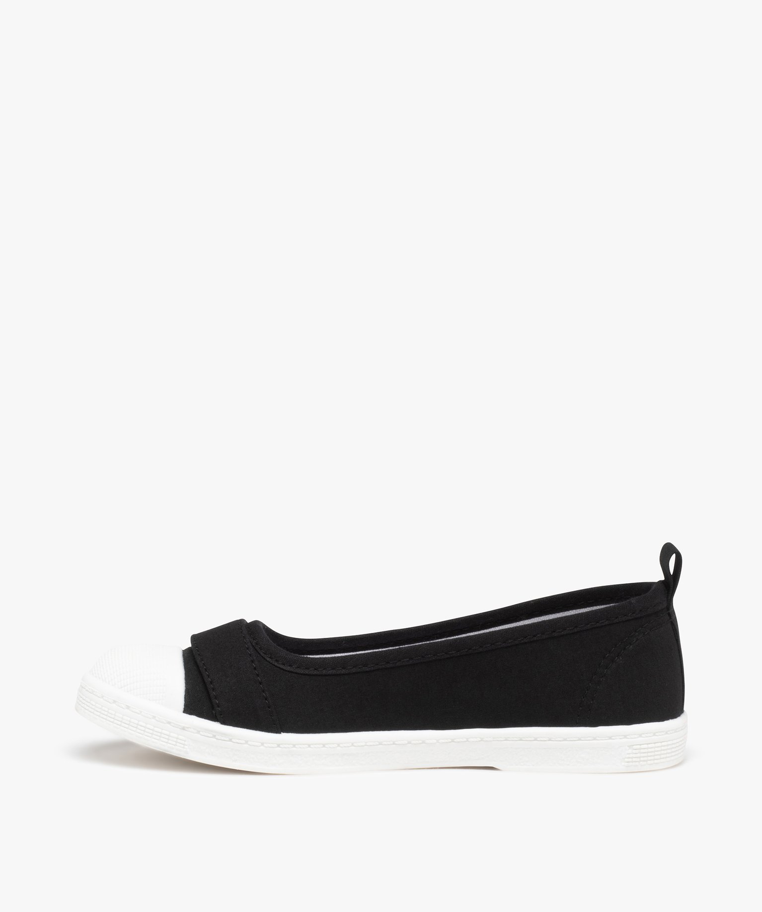 Ballerines fille en toile avec bout renforcé noir | GEMO