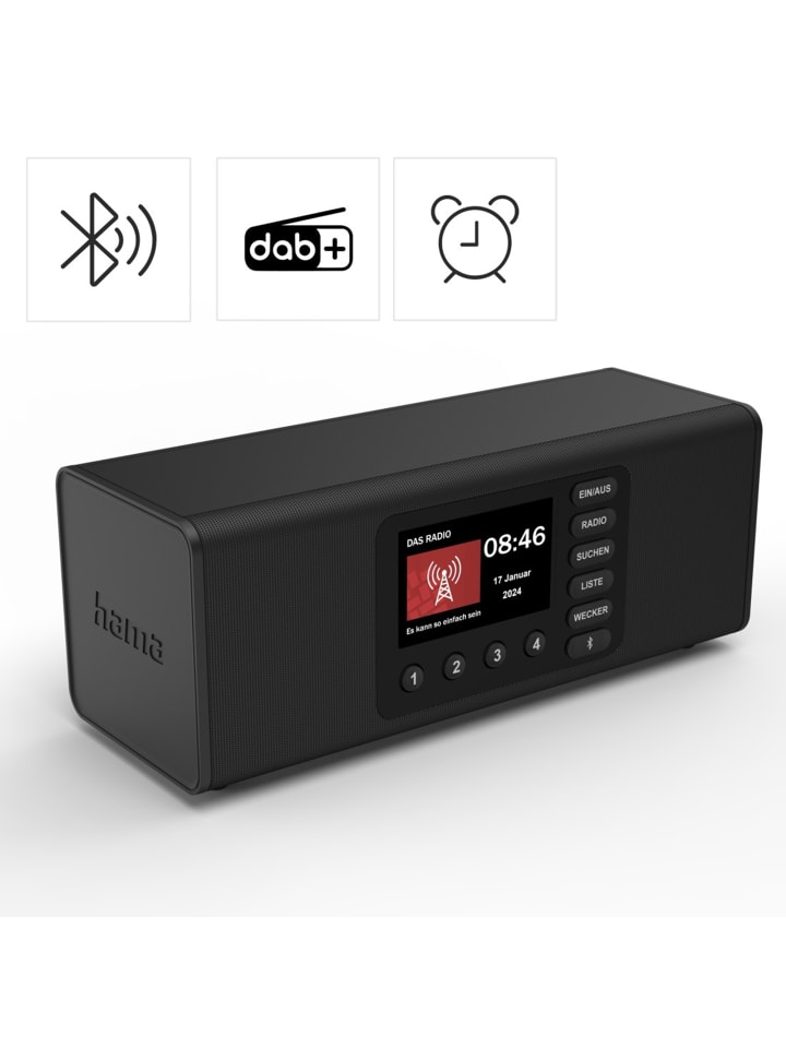 Hama DR2002BT, FM/DAB /Bluetooth® in Schwarz günstig kaufen onesize