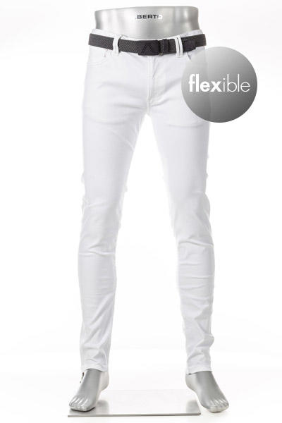 Alberto, Jeans Robin, Slim Fit, Baumwolle T400®, weiß