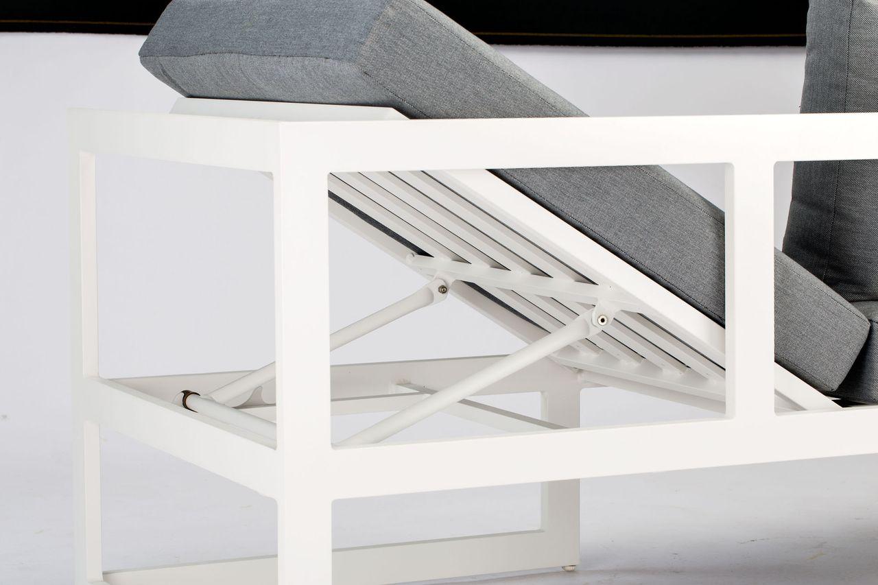 BEST 3-tlg. Lounge-Gruppe Rhodos weiss/grau