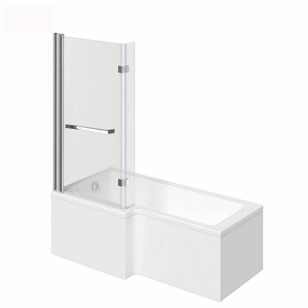HOME DELUXE Badewanne ELARA, 170 x 85 x 53 Badewanne mit Dusche, inkl. Duschabtrennung & Zubehör