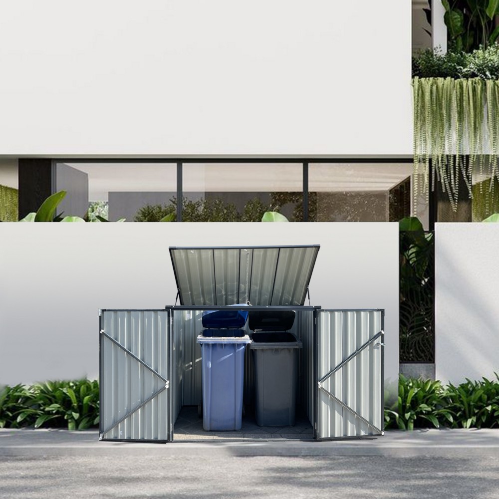 HC Garten & Freizeit Mülltonnenbox mit Abdeckung 2 x 240L